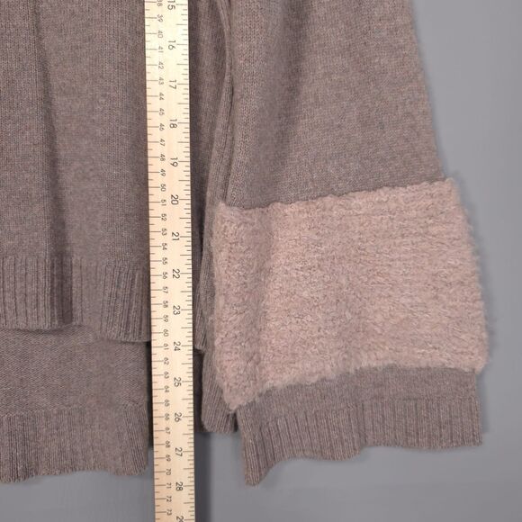LEO & SAGE Women’s MEDIUM Sweater WOOL Blend Knit Brown Knit Bell Sleeve Turtle - Picture 3 of 7